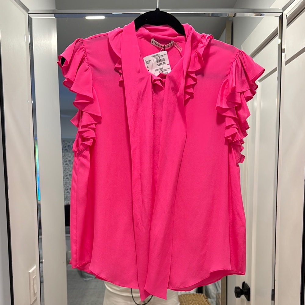 Alice + Olivia Ruffle Sleeve Top